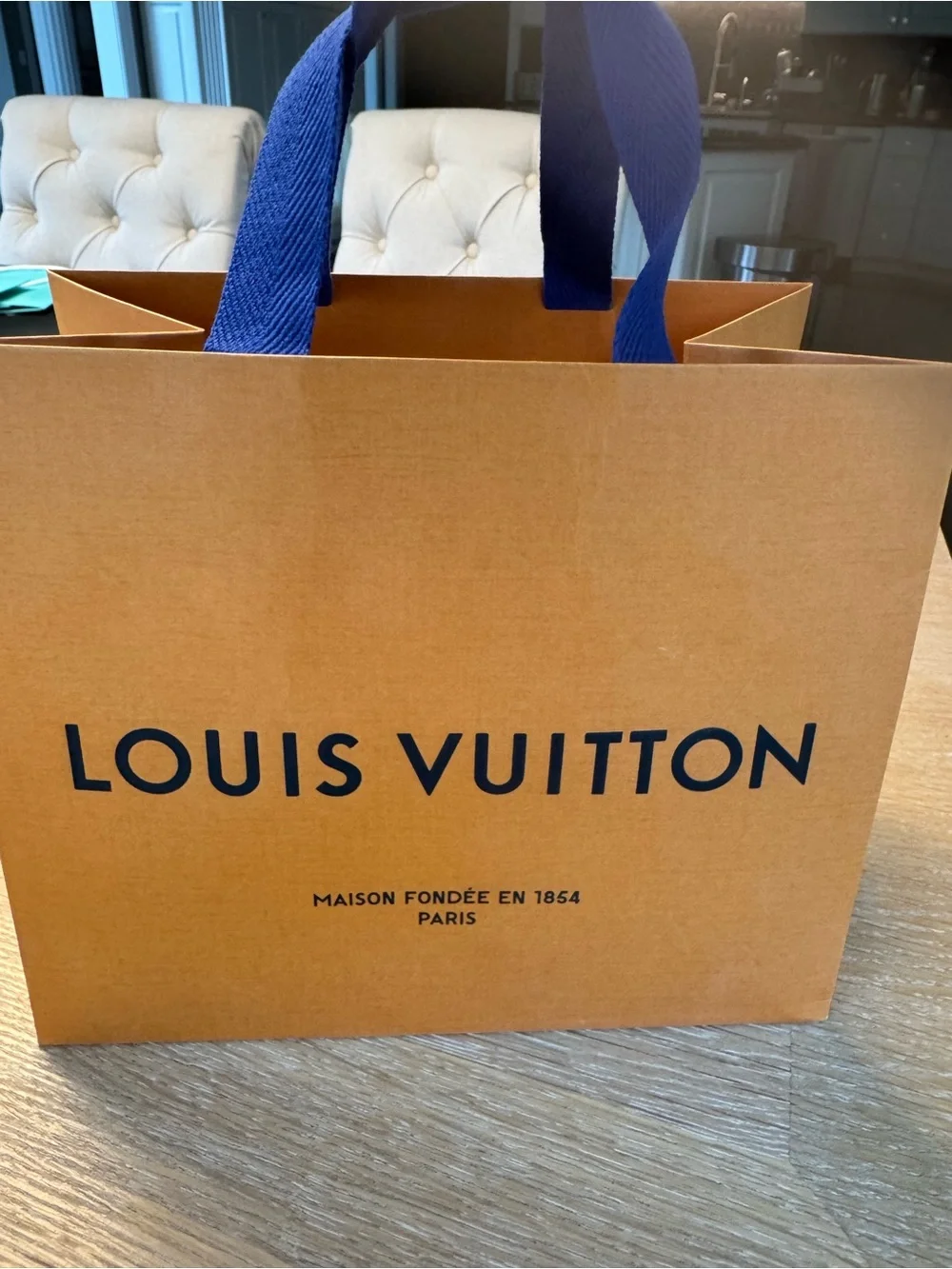 an authentic Louis Vuitton paper shopping bag